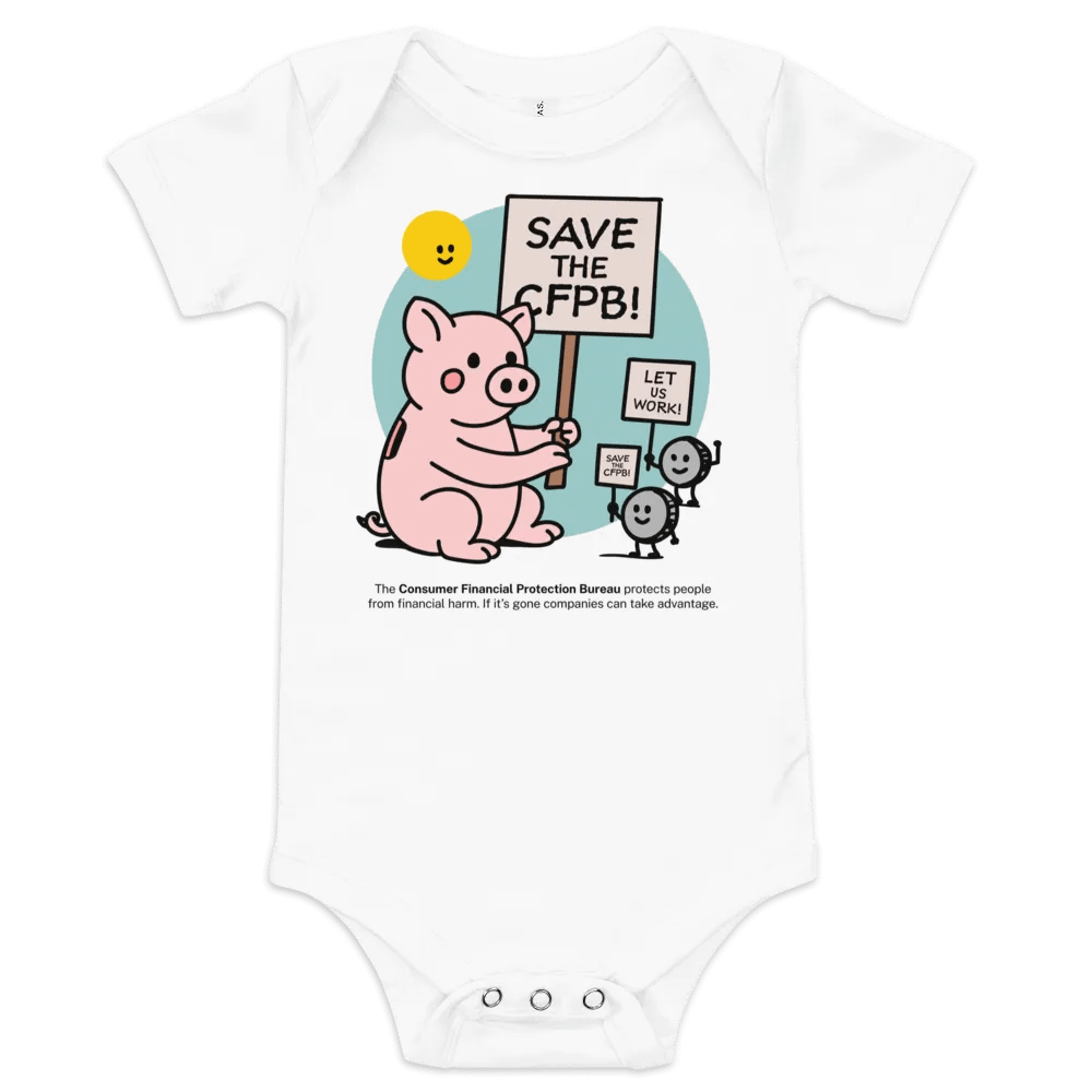 CFPB Piggy Bank Picket Onesie product image (1)