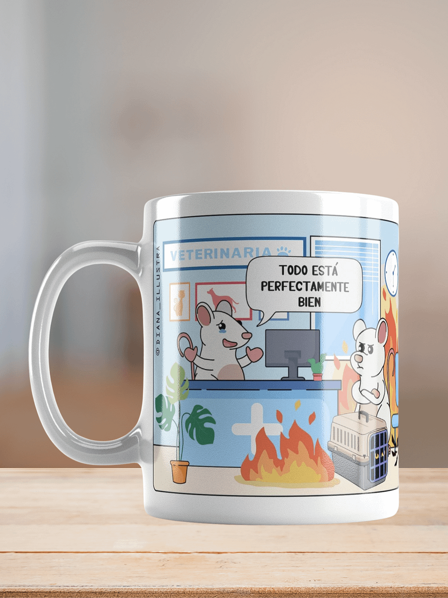 "Clínica veterinaria en llamas-SPANISH" Ceramic mug product image (7)