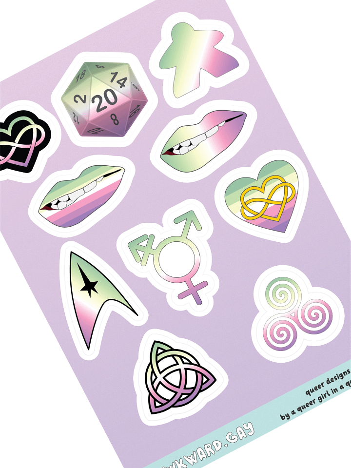 Genderfae Pride Mixed Designs Sticker Sheet product image (1)