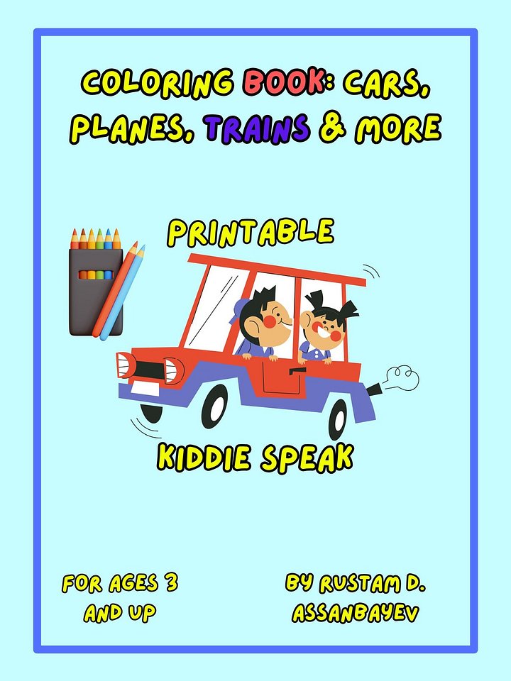 Printable Coloring Pages Cars, Planes, Trains product image (1)
