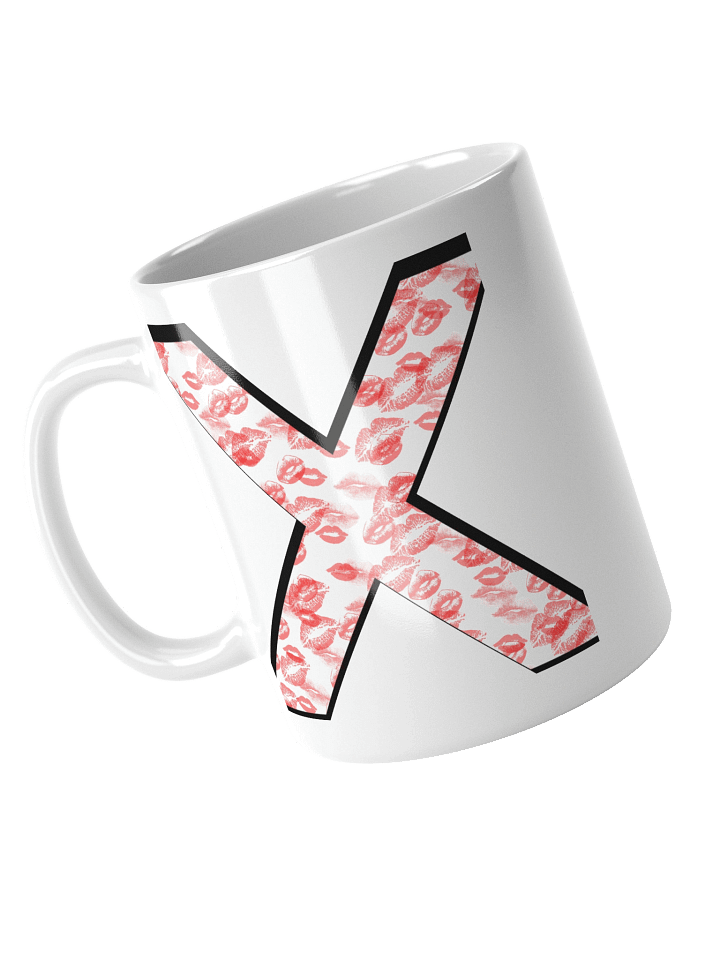 White X Red Lipstick Kisses | Glossy White Mug product image (1)