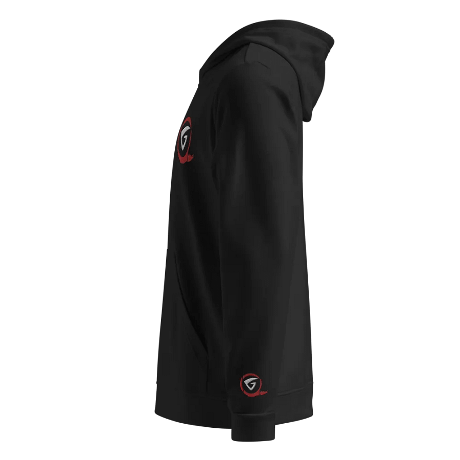 Red Brushstroke Hoodie, Artistic Logo Gift, Adidas Fleece Hoodie product image (3)