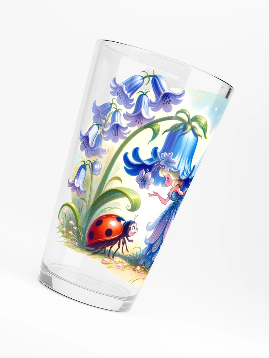 Bluebell Flower fiary and Lady Bug 16 oz Glass product image (6)