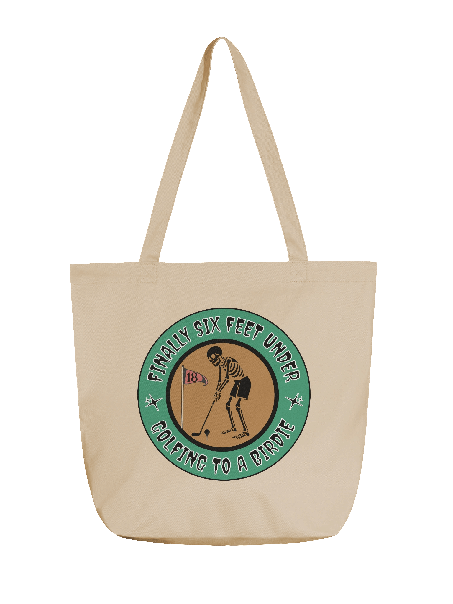 Finally Six Feet Under Golfing To A Birdie Eco-Friendly Skeleton Tote Bag product image (5)