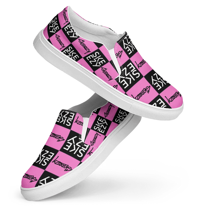 Checkered Skeezy Slip-Ons (womens) BLK/PNK product image (1)
