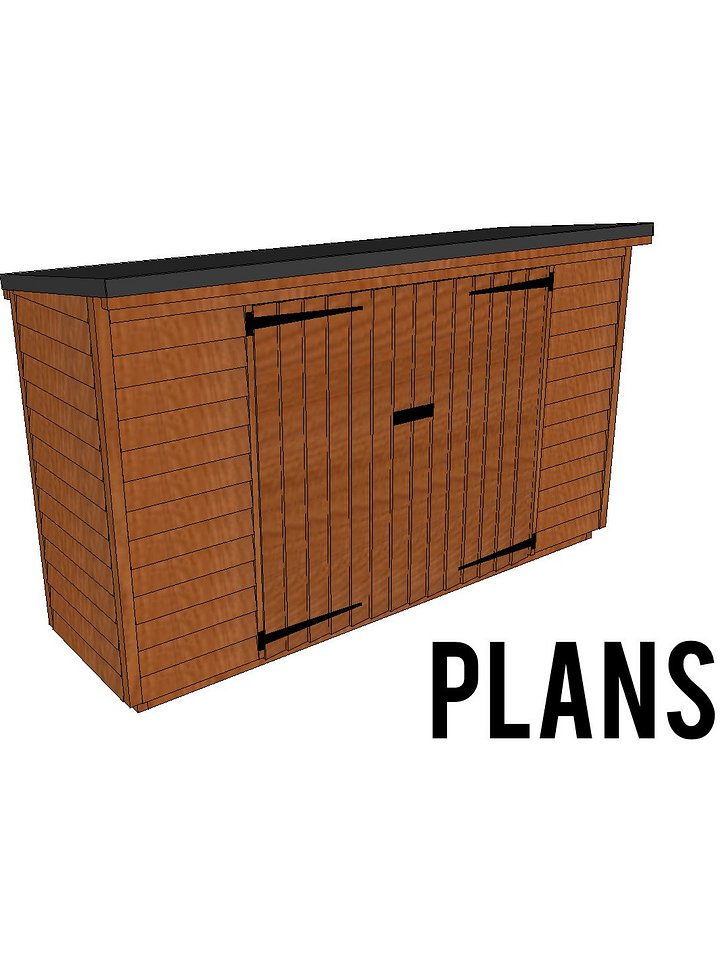 DIY Shed Plans and 3D model - Approx. 8 x 2.5ft (2.4m x 76cm) product image (1)