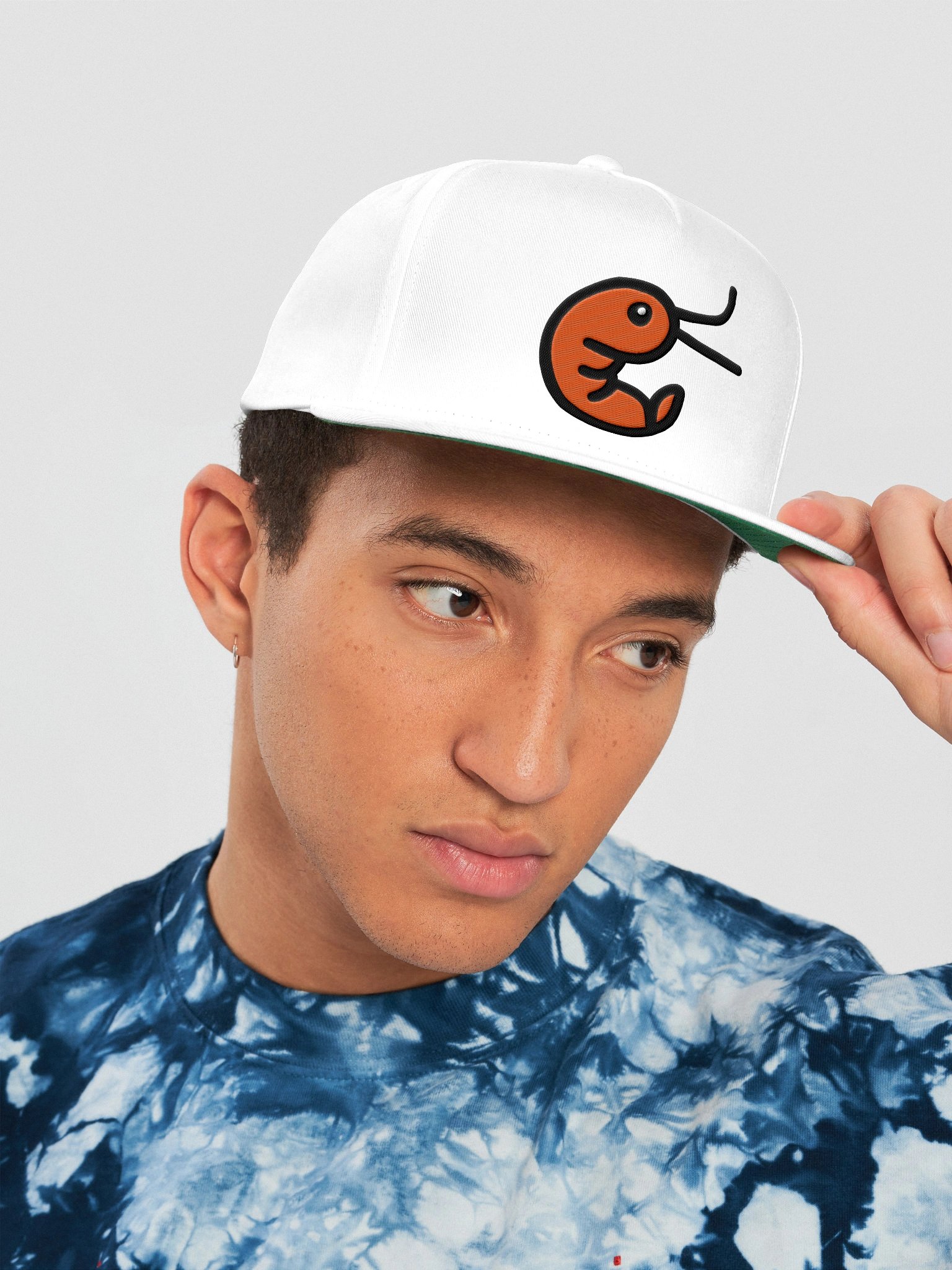 Shrimp on a white snapback product image (3)