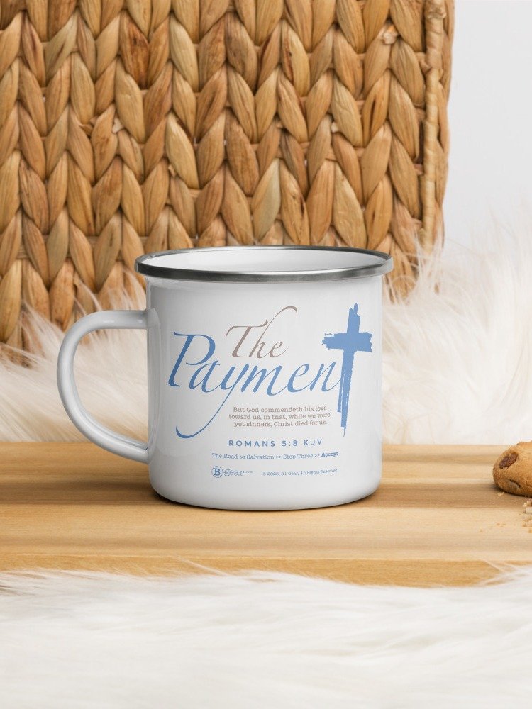 Mug, The Road to Salvation, Step 3, THE PAYMENT/Accept, Premium Enamel Mug product image (2)