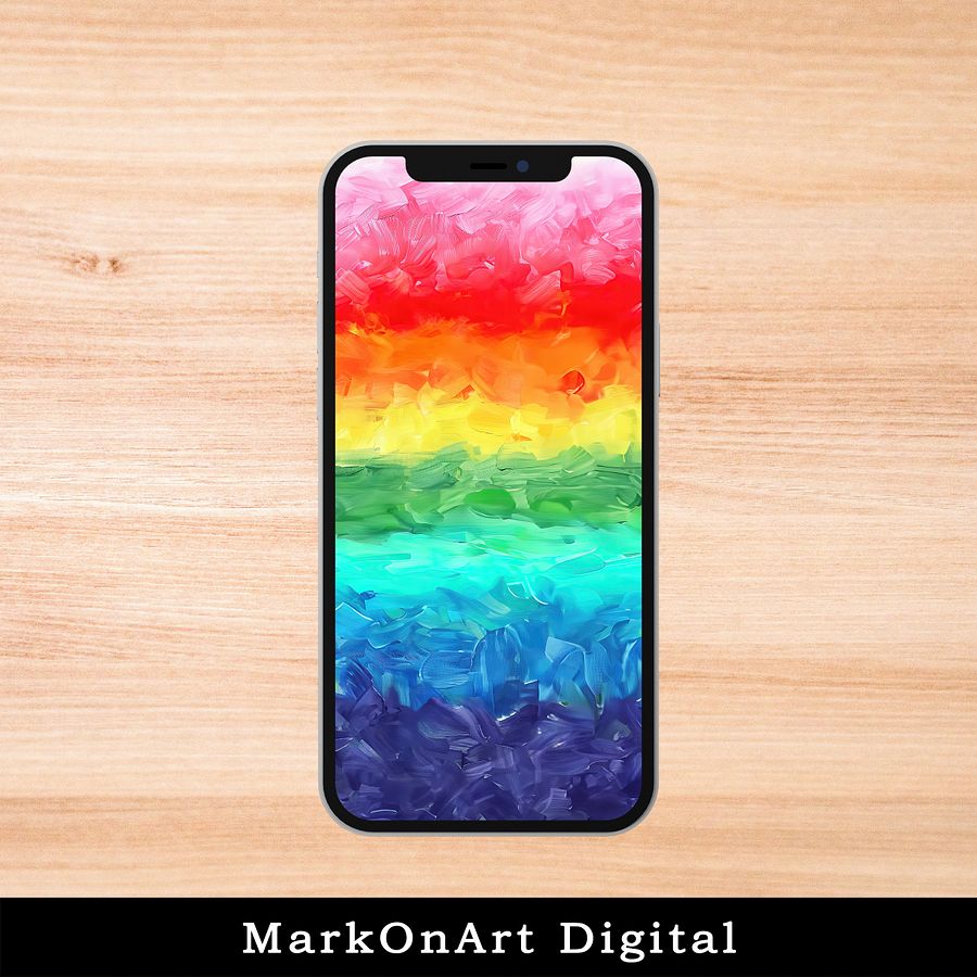 Retro Rainbow Pride 1978 Colors Art For Mobile Phone Wallpaper or Lock Screen | High Res for iPhone or Android Cellphones product image (1)
