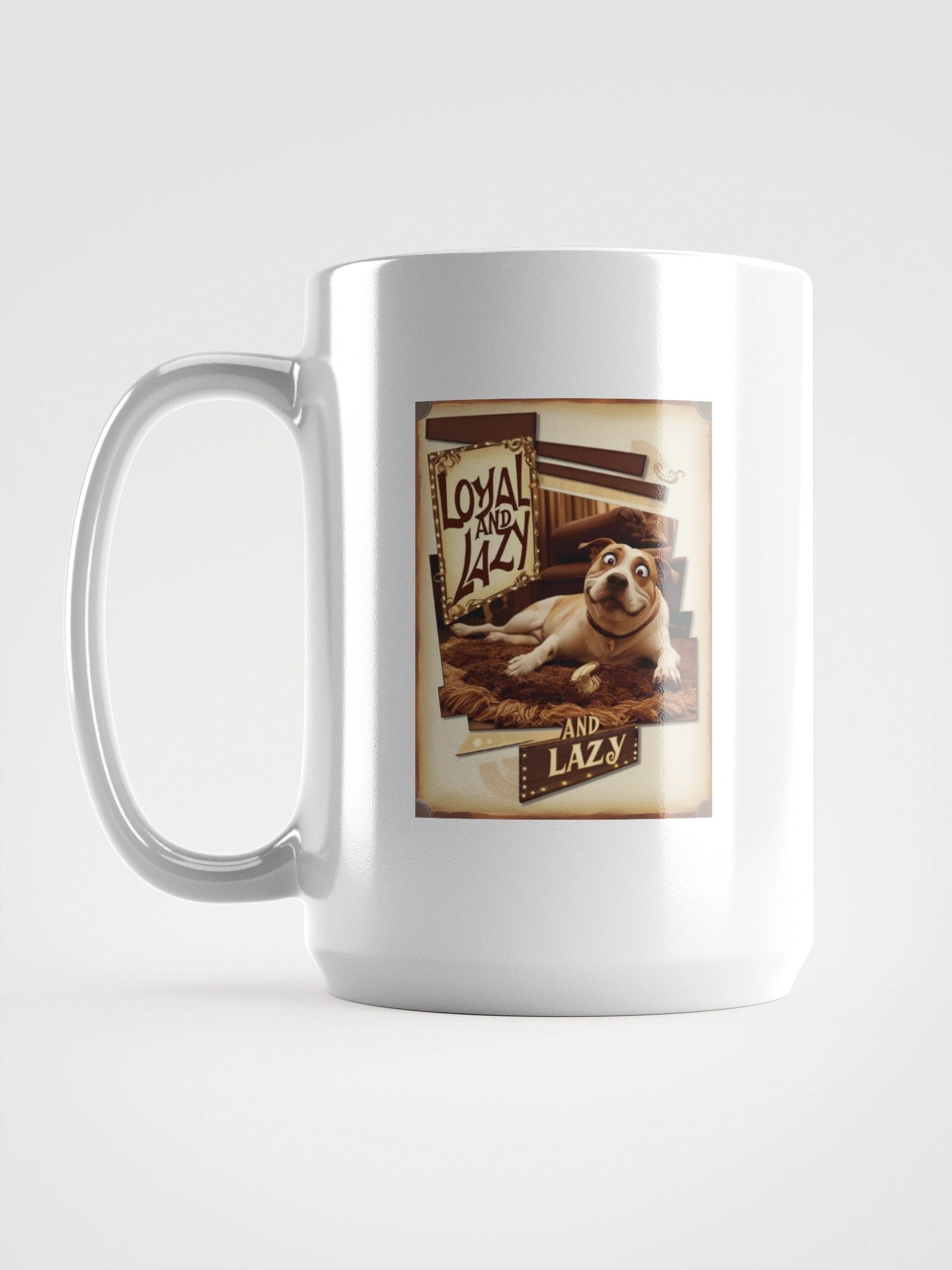 Loyal and Lazy Dog White Glossy Mug product image (6)