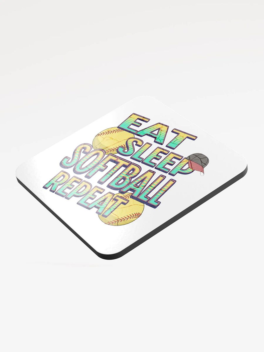 Eat Sleep Softball Repeat Colorful Coaster Set product image (4)