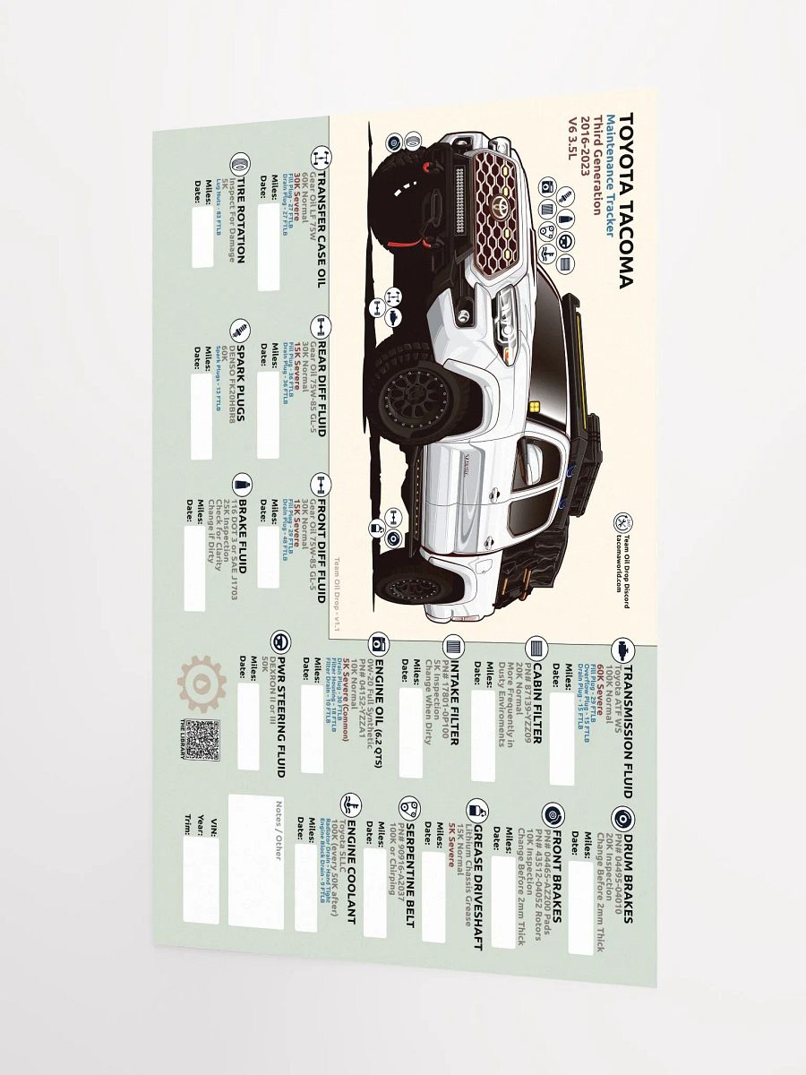 3rd Gen Maintenance Tracker v1.1 - White product image (4)