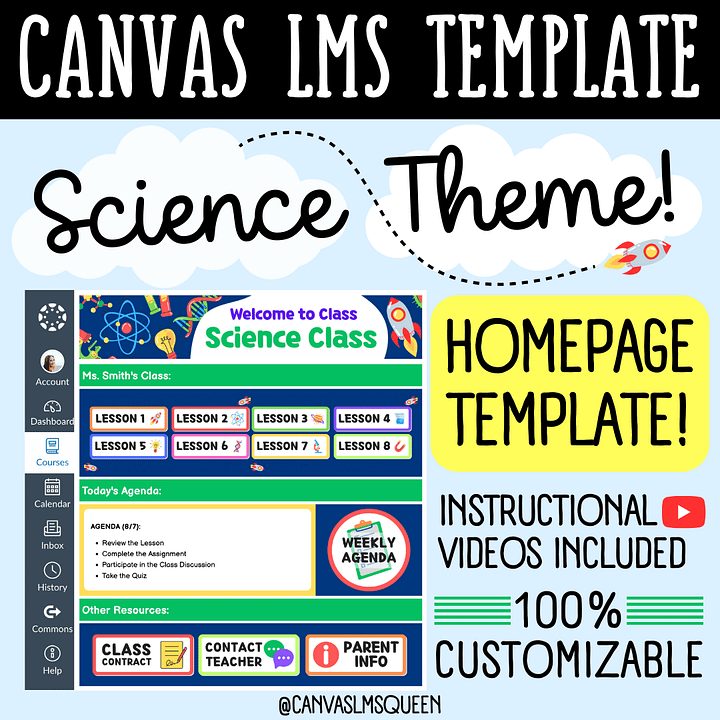 Canvas LMS Template - COURSE BUNDLE - Science Theme - 100% Customizable product image (2)