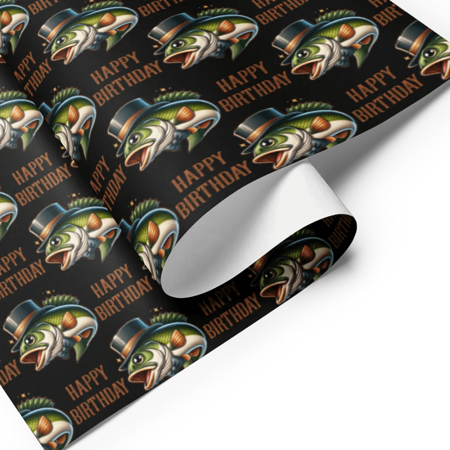Wrapping Paper Sheets Happy Birthday With A Dapper Jumping Bass Gift Wrap Set product image (5)