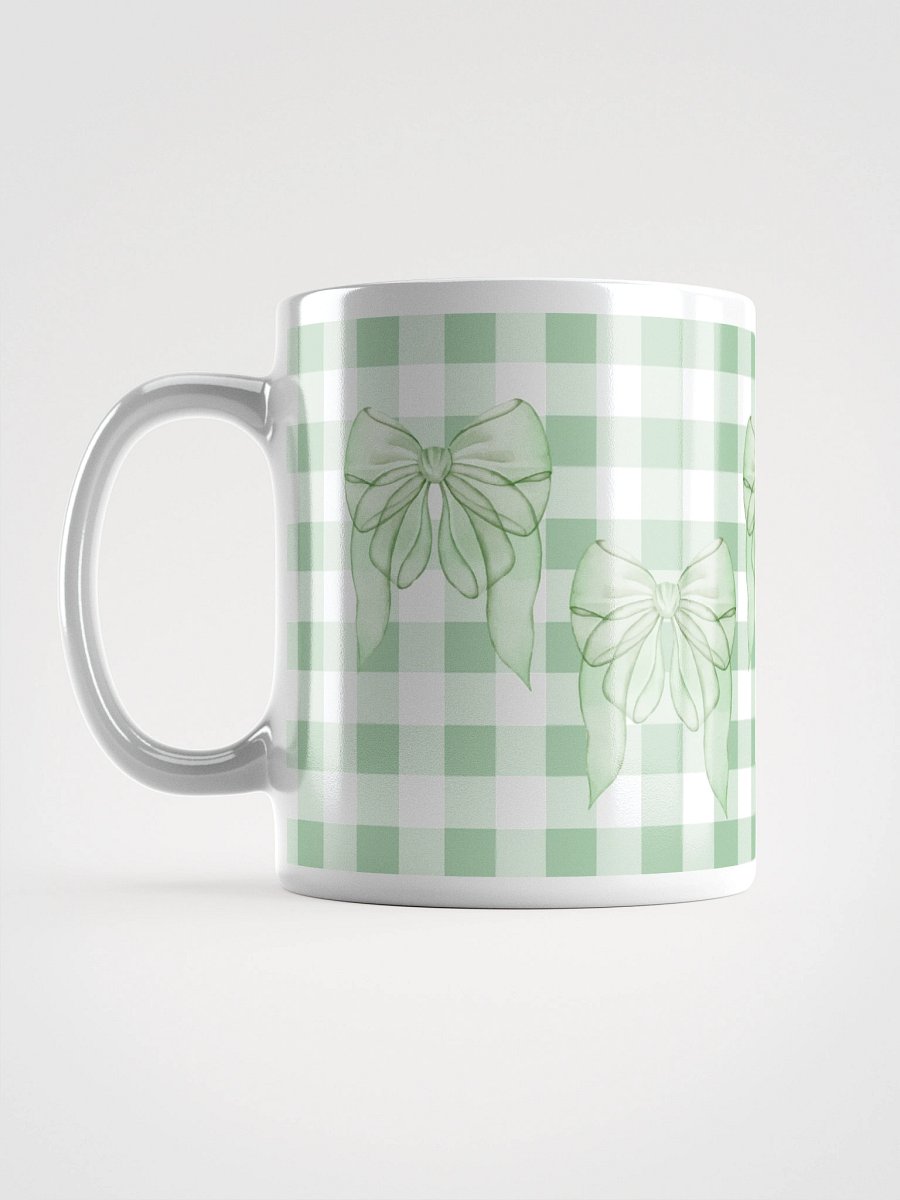 Mug Blanc Vichy Revisité - Vert Pastel - Cadeau Style Chic et Poétique product image (6)