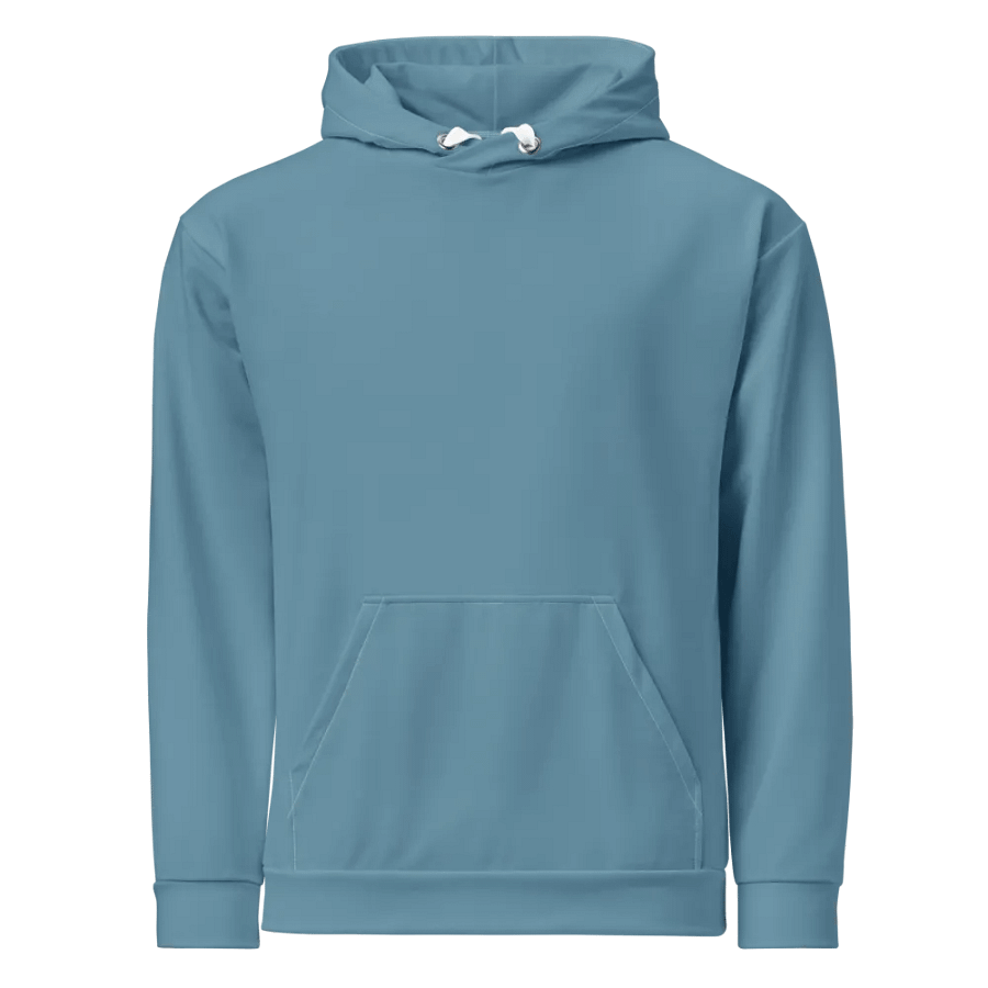 Plain Medium Light Blue Soft Summer Unisex Recycled Polyester Heavyweight Premium Hoodie by Treasure Pie product image (1)