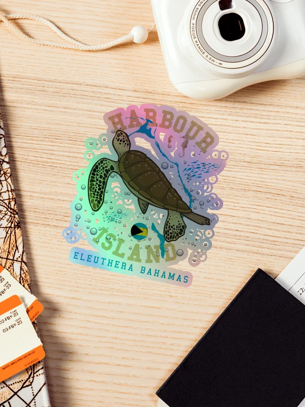 Harbour Island Bahamas Sticker Holographic : Eleuthera Bahamas Sea Turtle product image (1)
