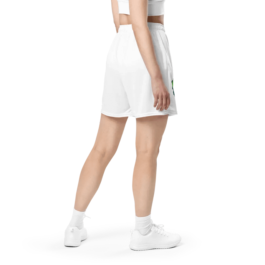 Sleeping Chloe • All-Over Print Recycled Unisex Mesh Shorts (White) product image (5)