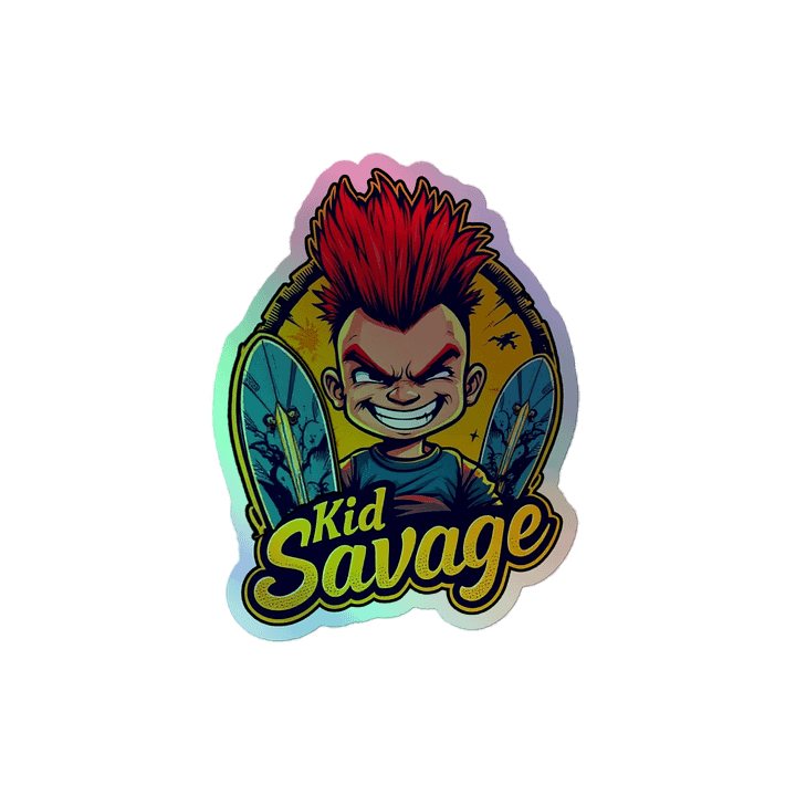Kid Savage Surfs Up Holographic Sticker product image (1)
