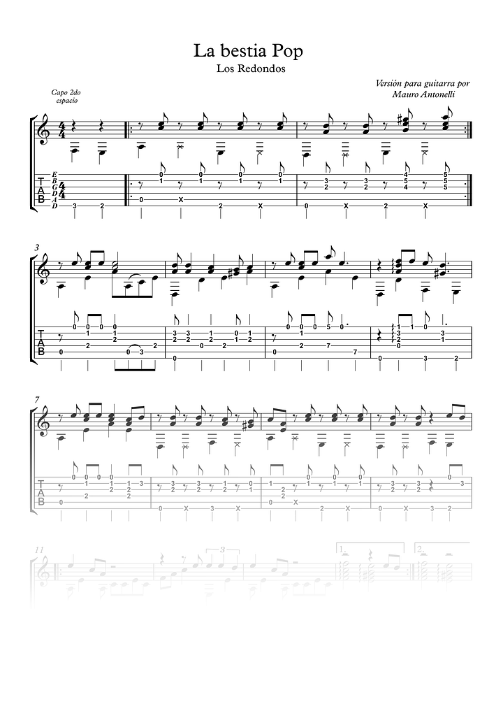 La Bestia Pop - Partitura + Tabs product image (1)