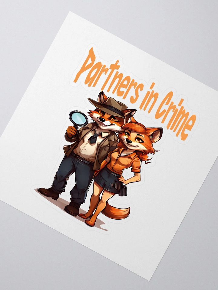 Partners in Crime Kiss Cut Stickers - Stylish & Funny Fox Couple Stickers for Laptops, Journals & More product image (2)
