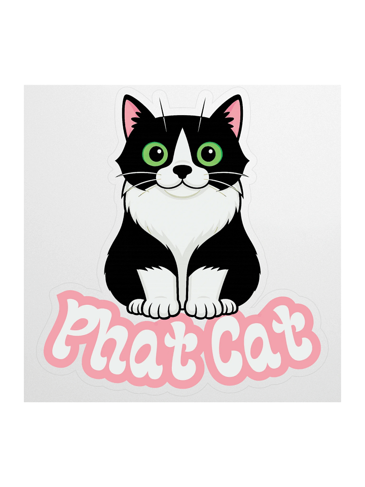 Large Phat Cat Sticker (Pink) product image (1)