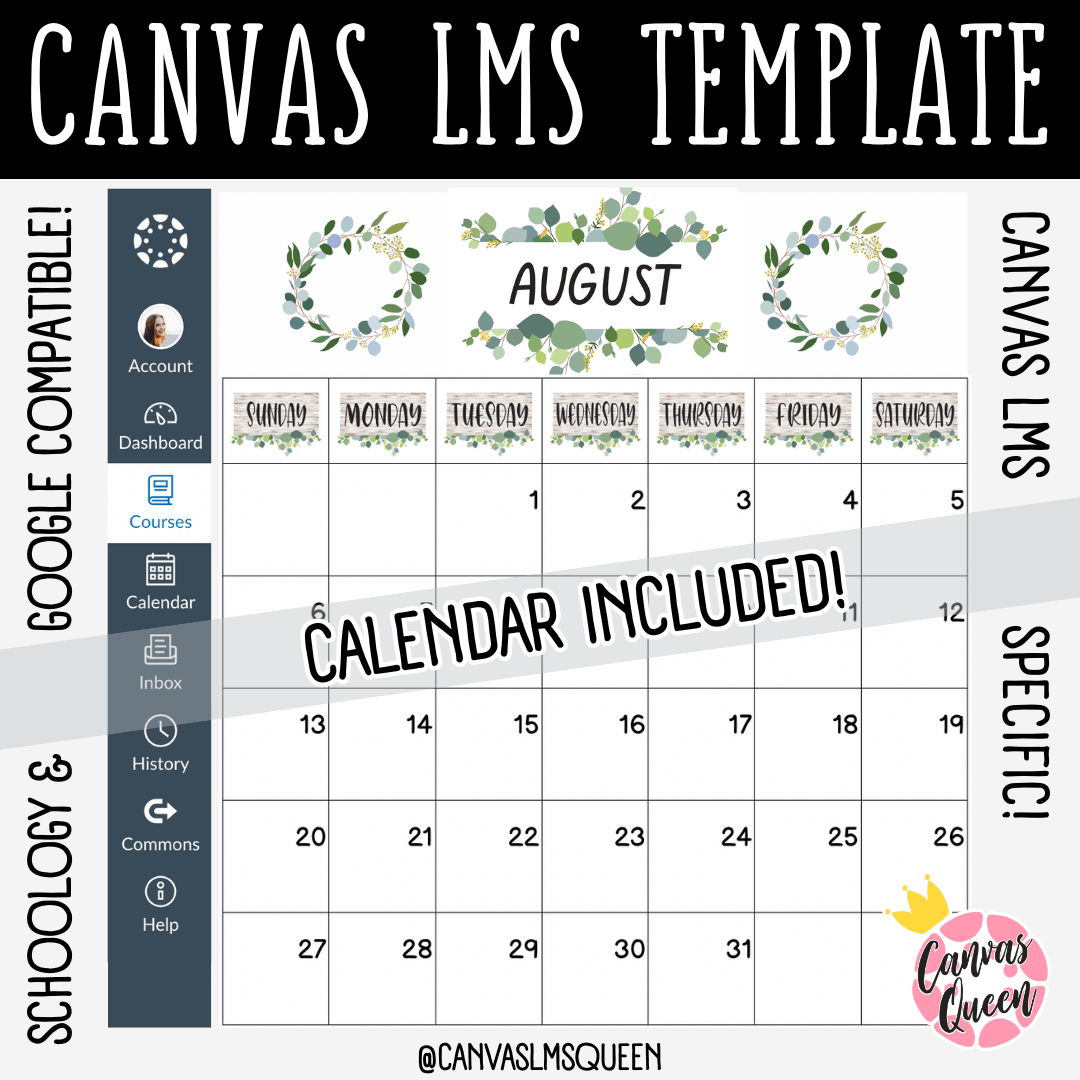 Canvas LMS Template - COURSE BUNDLE - Eucalyptus Farmhouse - 100% Customizable product image (6)