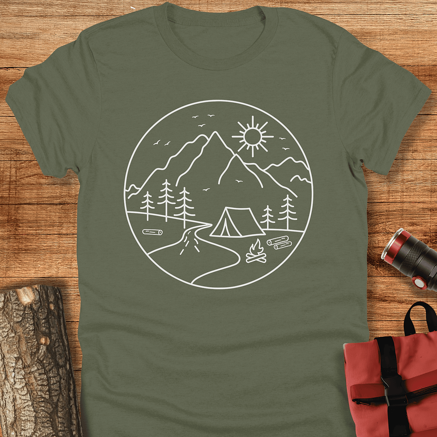 Minimal camping t-shirt, Unisex product image (5)