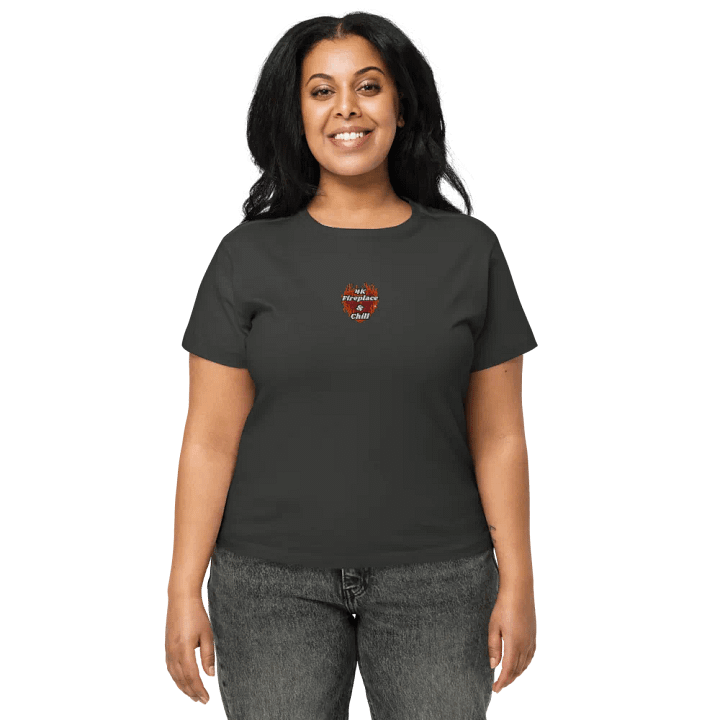 Flaming Heart - 4K Fireplace & Chill | Embroidered High Waisted Tee product image (2)