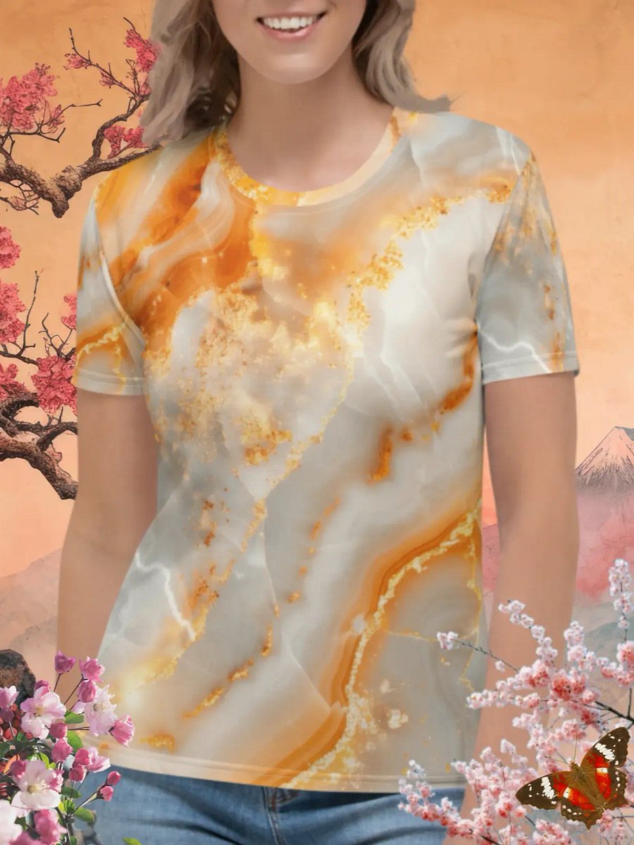 Orange Marble Print T-Shirt product image (1)