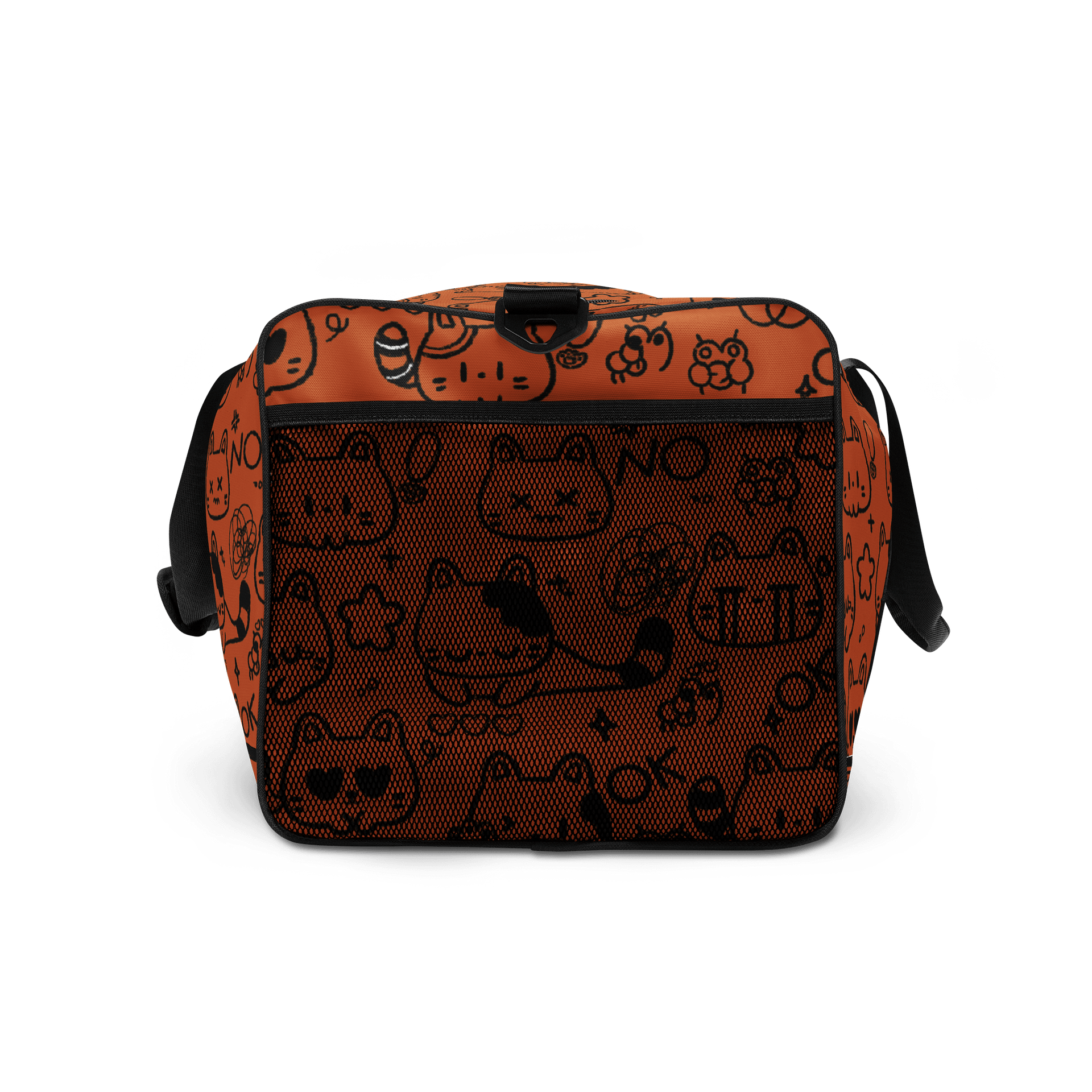 Cute Cat Doodles - Orange Duffle Bag product image (8)