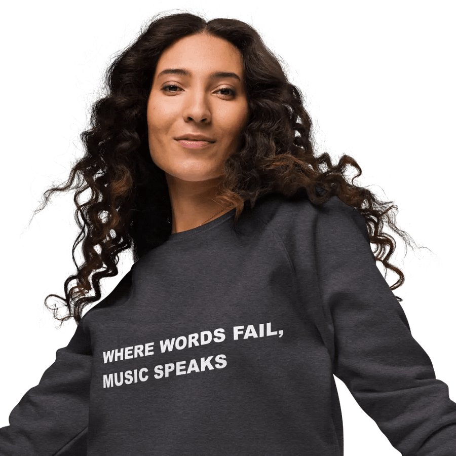 MUSIC SPEAKS TEE IN CHARCOAL product image (11)