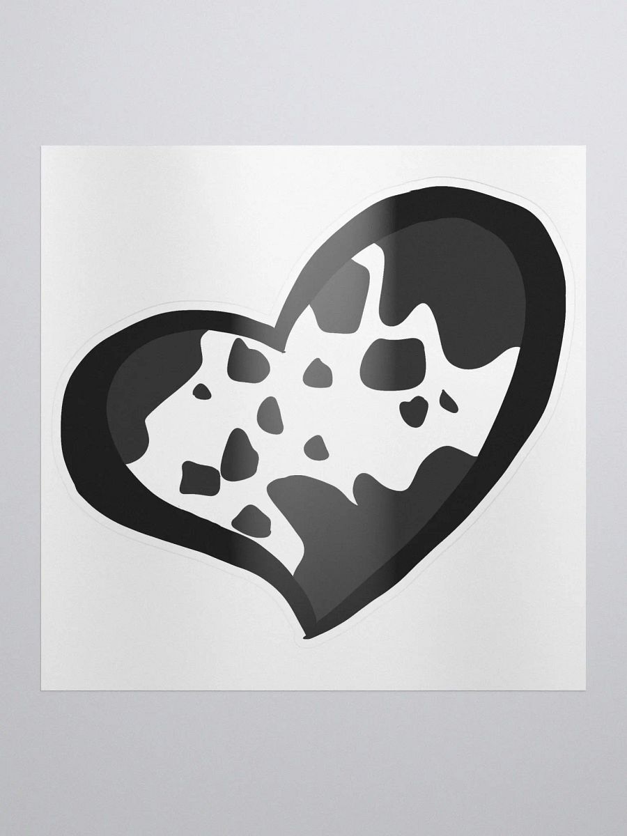 Little Moo Heart Sticker (Black and White) product image (1)
