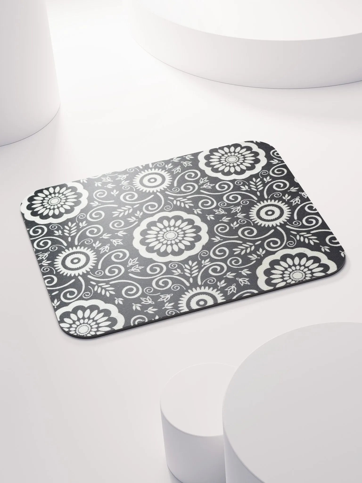Monochrome Floral Mouse Pad product image (4)