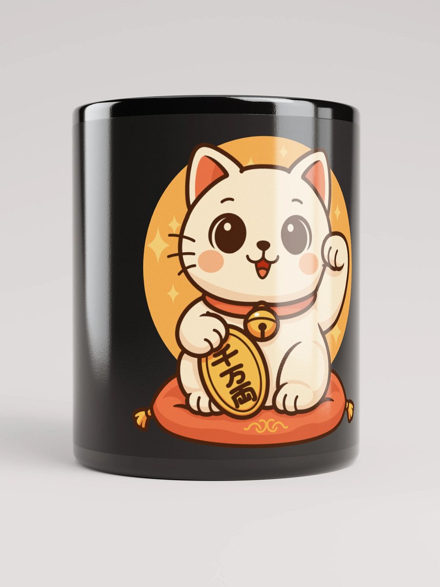 Lucky Cat Black Glossy Mug product image (9)