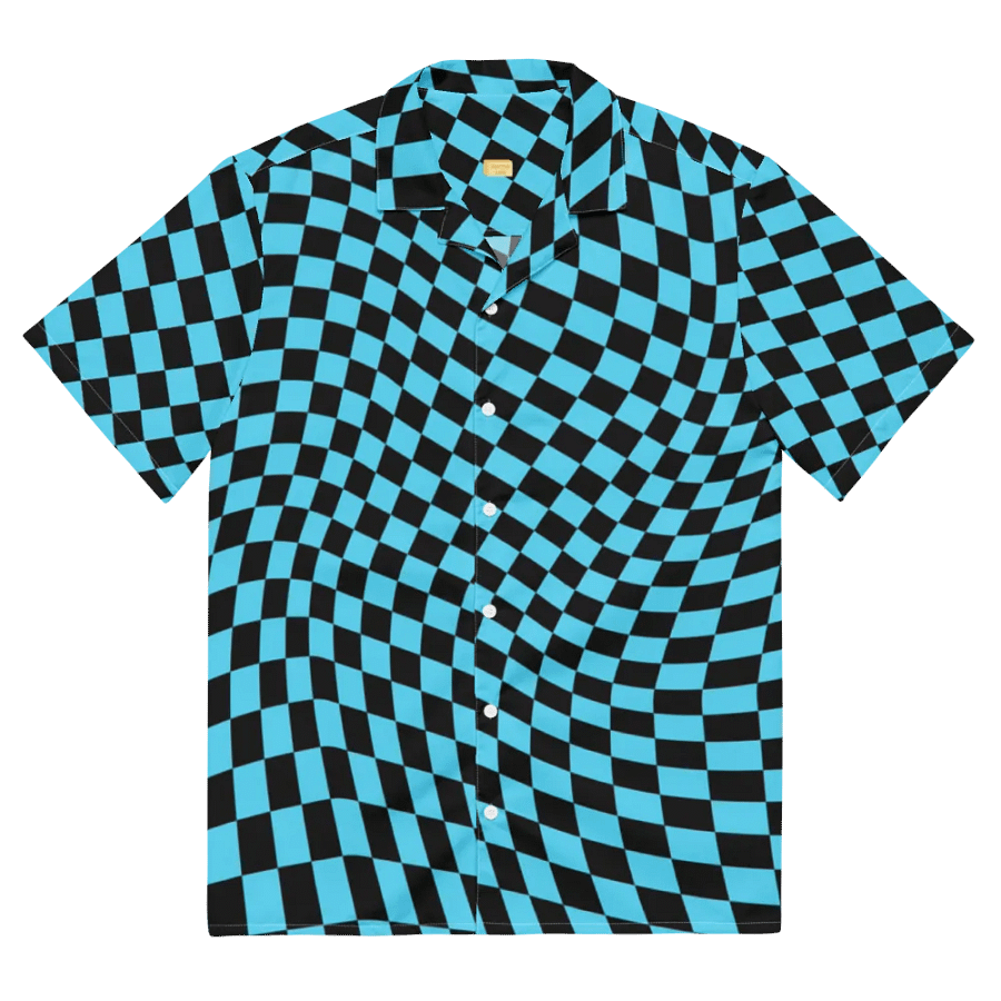 Vintage Retro Distorted Checkerboard Unisex Hawaiian Shirt product image (2)