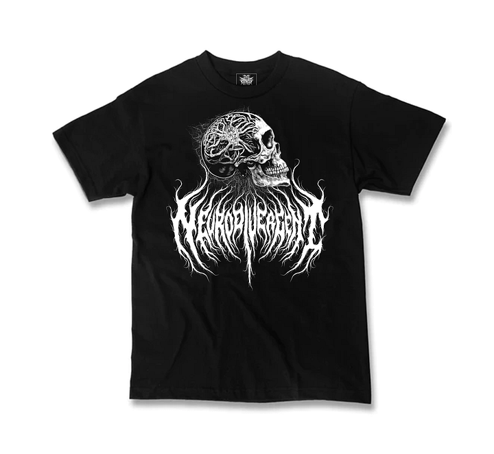 Neurodivergent death metal design tee shirt product image (1)