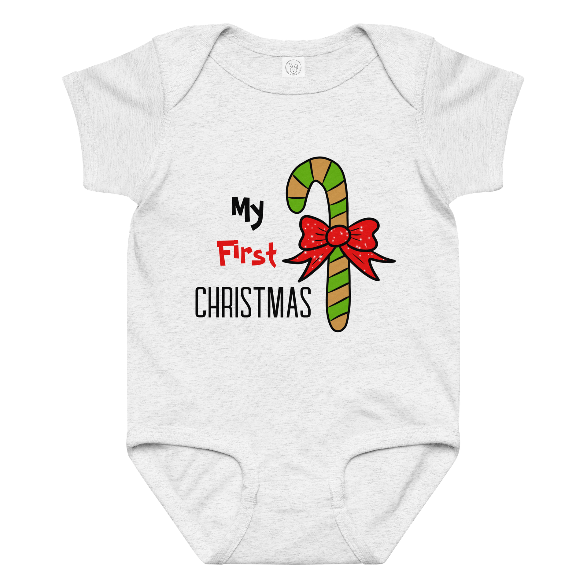 First Christmas Candy Cane Baby Bodysuit product image (4)