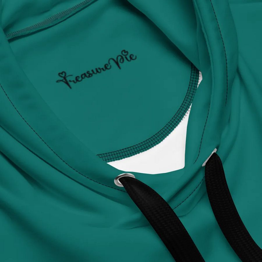 Plain Deep Sea Green Light Summer Unisex Recycled Polyester Heavyweight Premium Hoodie by Treasure Pie product image (5)