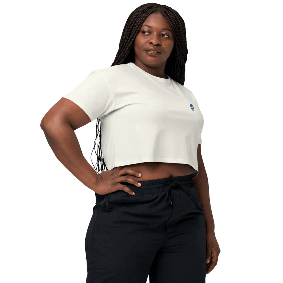 EXCLAIMING MENTALLY (L.C., lake) embroidered cotton crop top product image (6)
