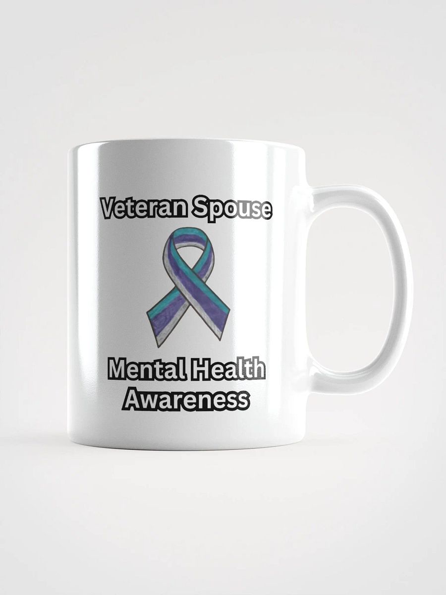 Veteran Spouse Mental Health Awareness Ribbon Mug product image (2)