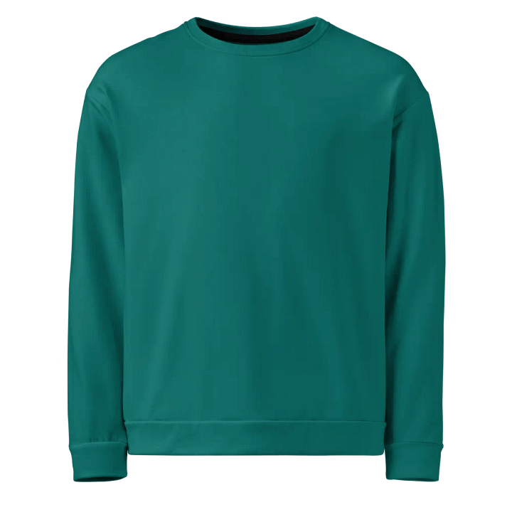 Plain Deep Sea Green Light Summer Unisex Recycled Polyester Heavyweight Premium Sweatshirt by Treasure Pie product image (1)