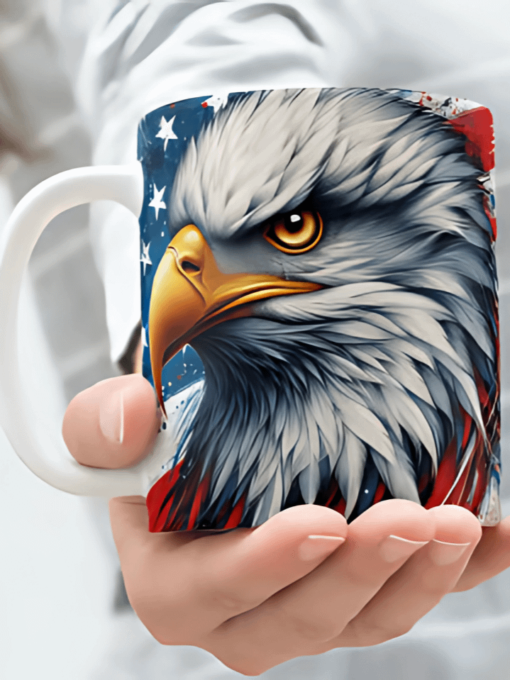 American Eagle Flag Mug Wrap – 4th of July PNG Design – Majestic Eagle with USA Flag – Fits 11oz & 15oz Mugs – Perfect for Independence & Memorial Day – Instant Download – 300 DPI product image (1)