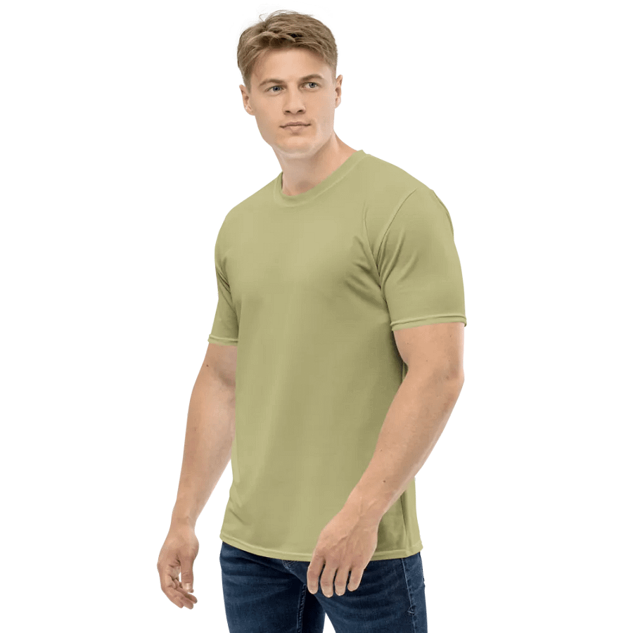 Plain Medium Yellow True Summer Men's Crewneck Polyester Heavyweight Premium T-Shirt by Treasure Pie product image (5)