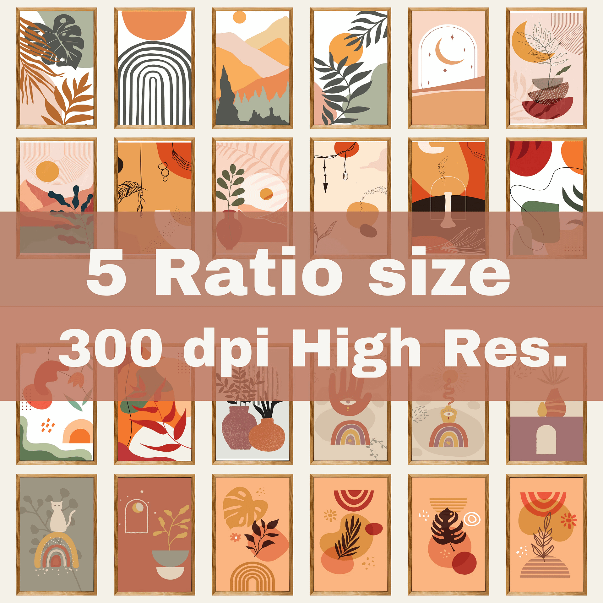 Boho Wall Collage Mega Bundle, Set of 500+ Prints product image (2)