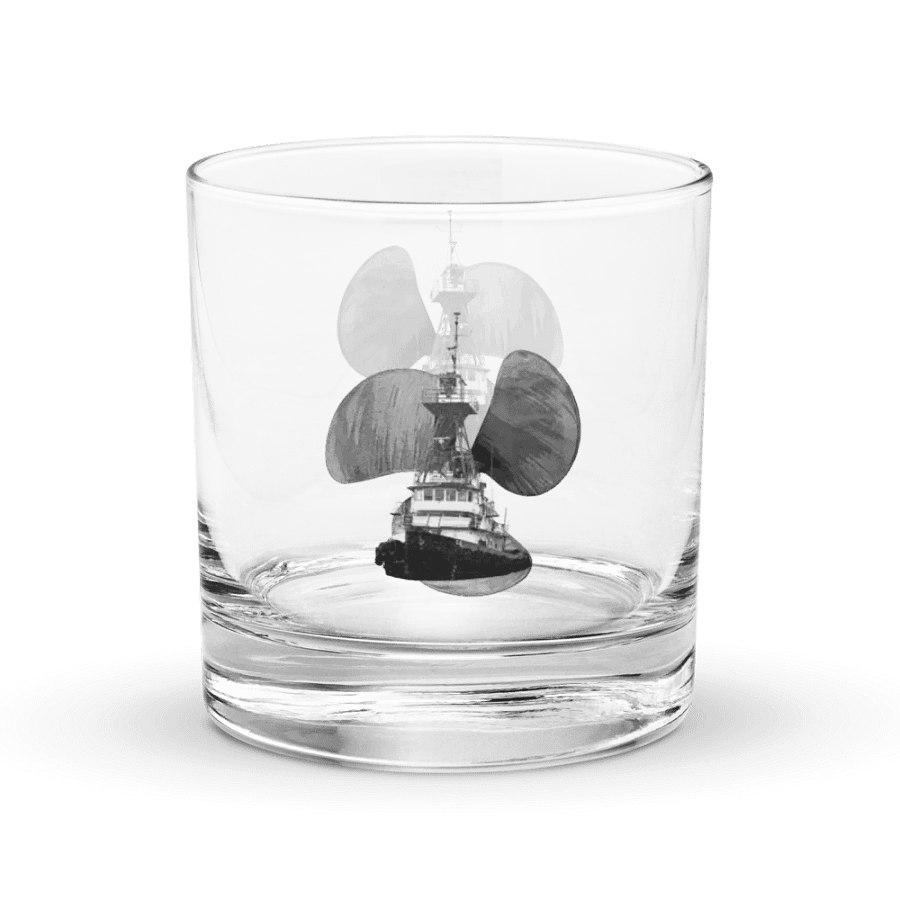 Three blade prop Tug CE Rocks Glass 10.5oz product image (3)