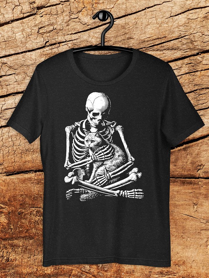 Skeleton Hugging Cat Gothic Graphic Unisex T-Shirt product image (1)
