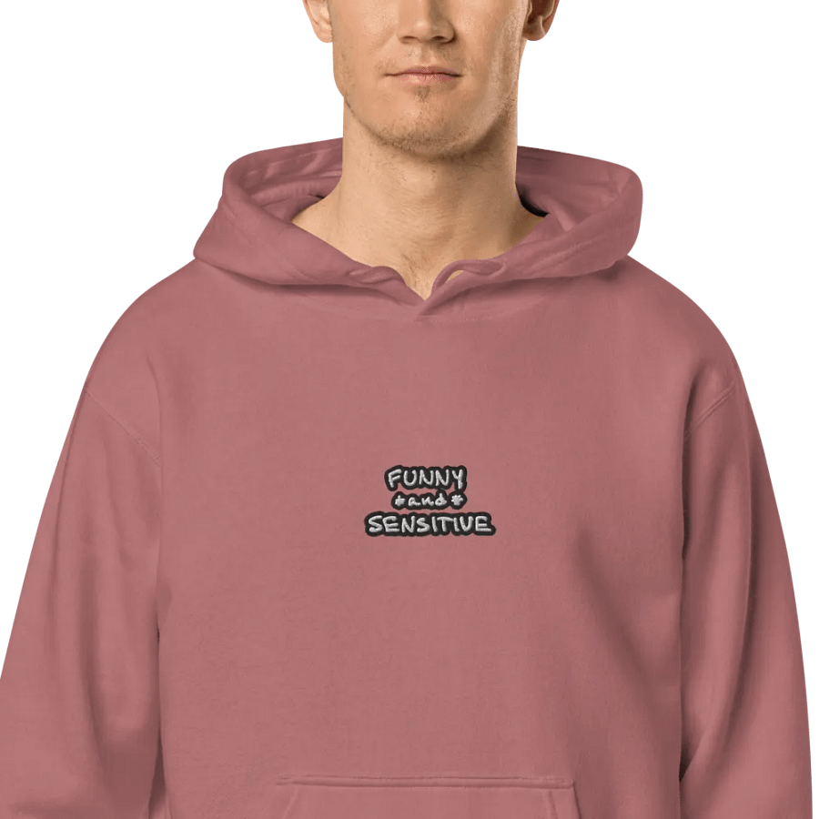 FUNNY *and* SENSITIVE (bubble design 2) embroidered pigment hoodie product image (1)