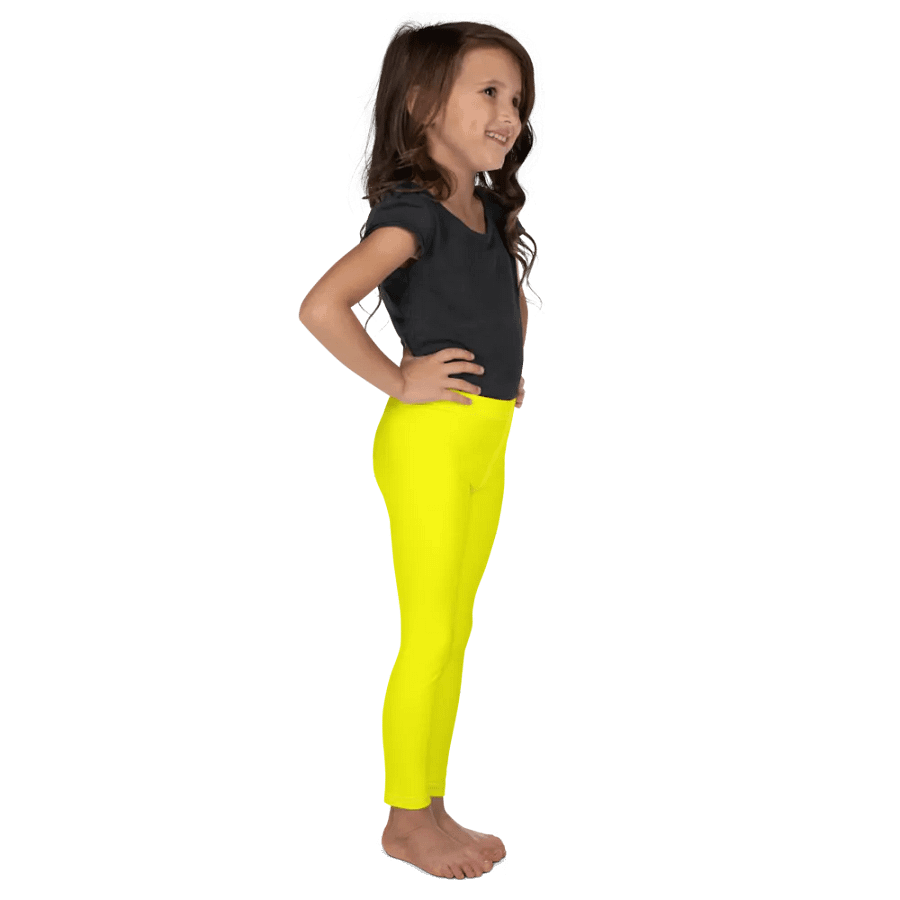 Kids Plain Color Yellow Leggings product image (3)
