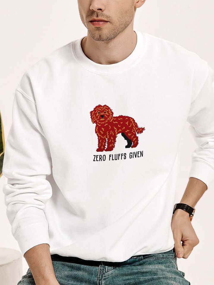Zero Fluffs Given Sweatshirt (Embroidered) of a Cockapoo(Chocolate) product image (2)